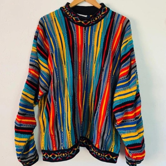 COOGI Other - Coogi Australia Mens Multicolor Geometric Pattern Knit Sweater Size L Australia